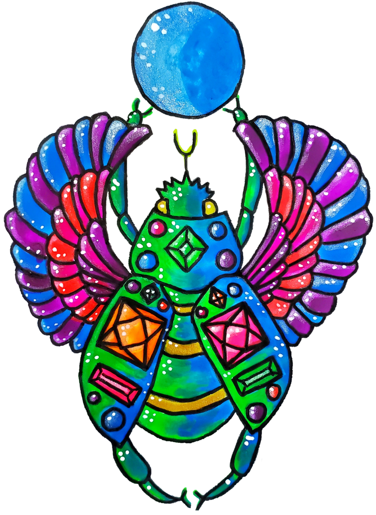 Egyptian Scarab Vinyl Sticker