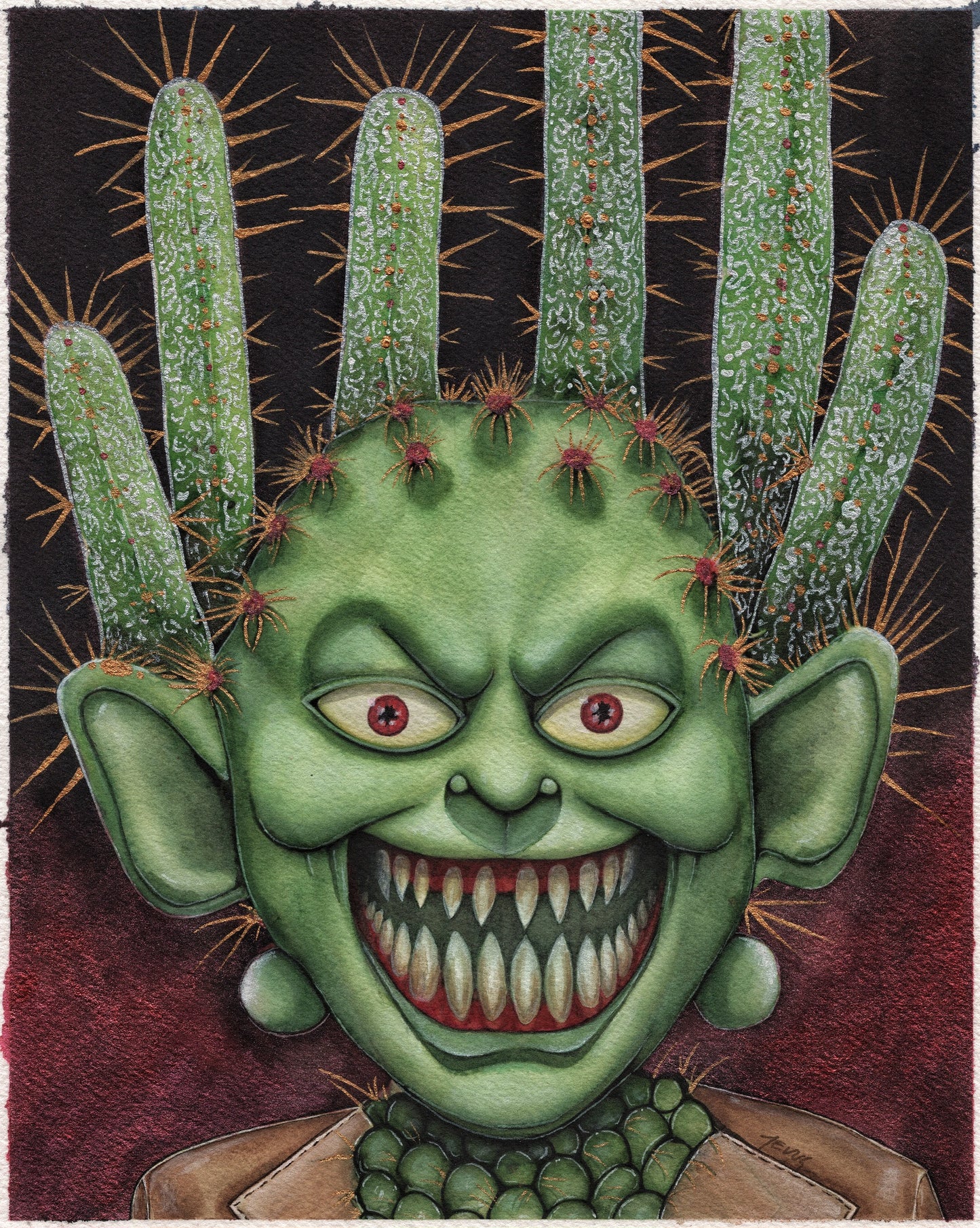 Succulent Demon Vinyl Sticker