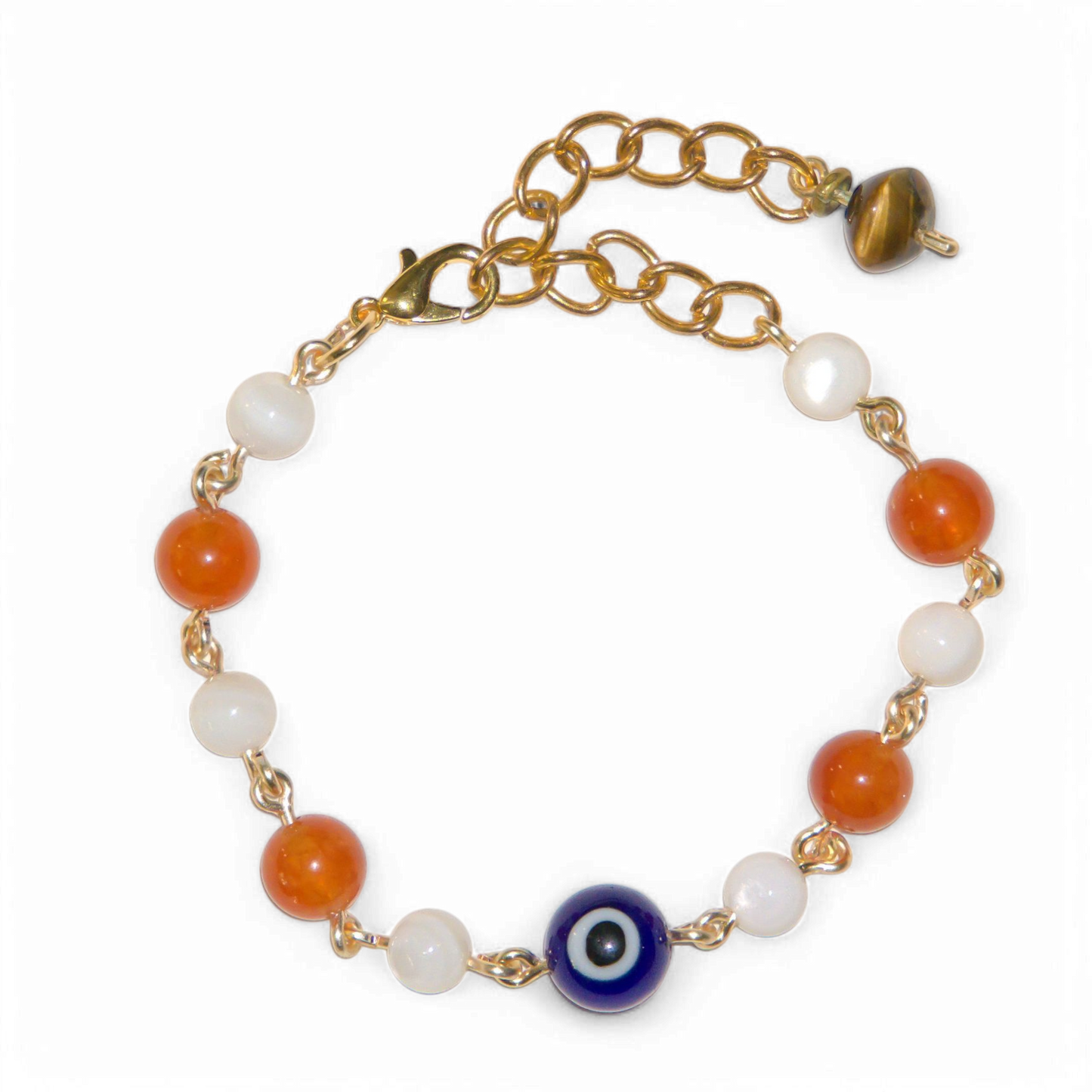 Carnelian and Shell Evil Eye Bracelet | Jevus Vougler