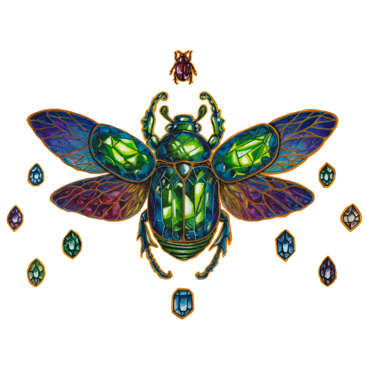 Bling Beetle Vinyl Sticker