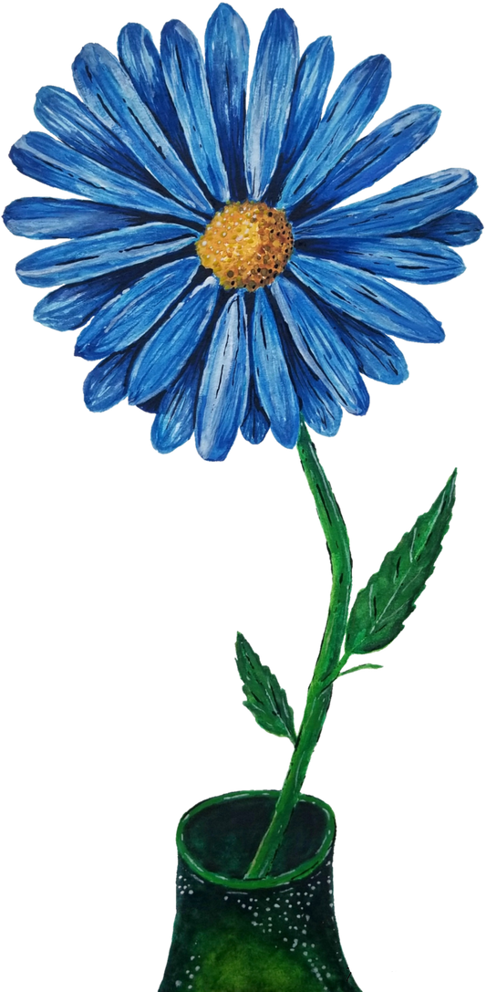 Blue Daisy Vinyl Sticker