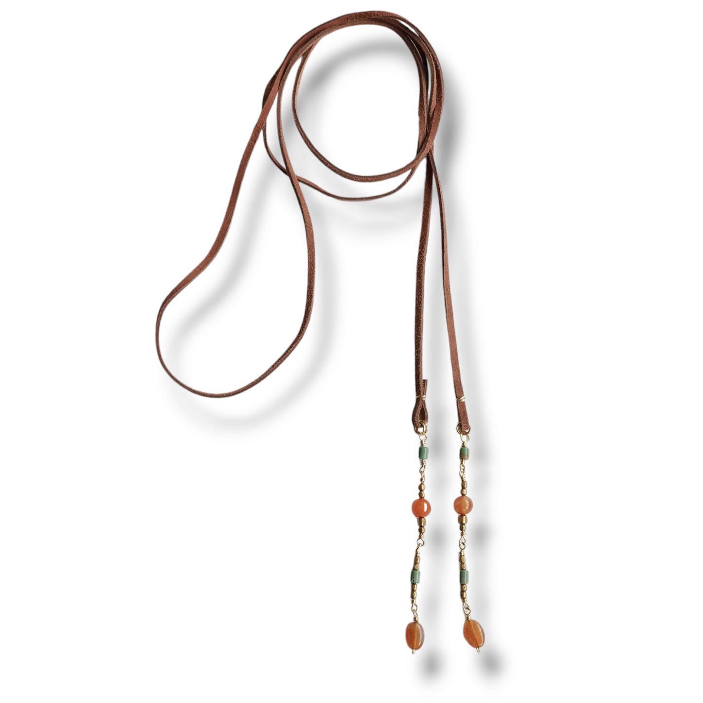 Mexican Turquoise Suede Lariat by Jevus Vougler