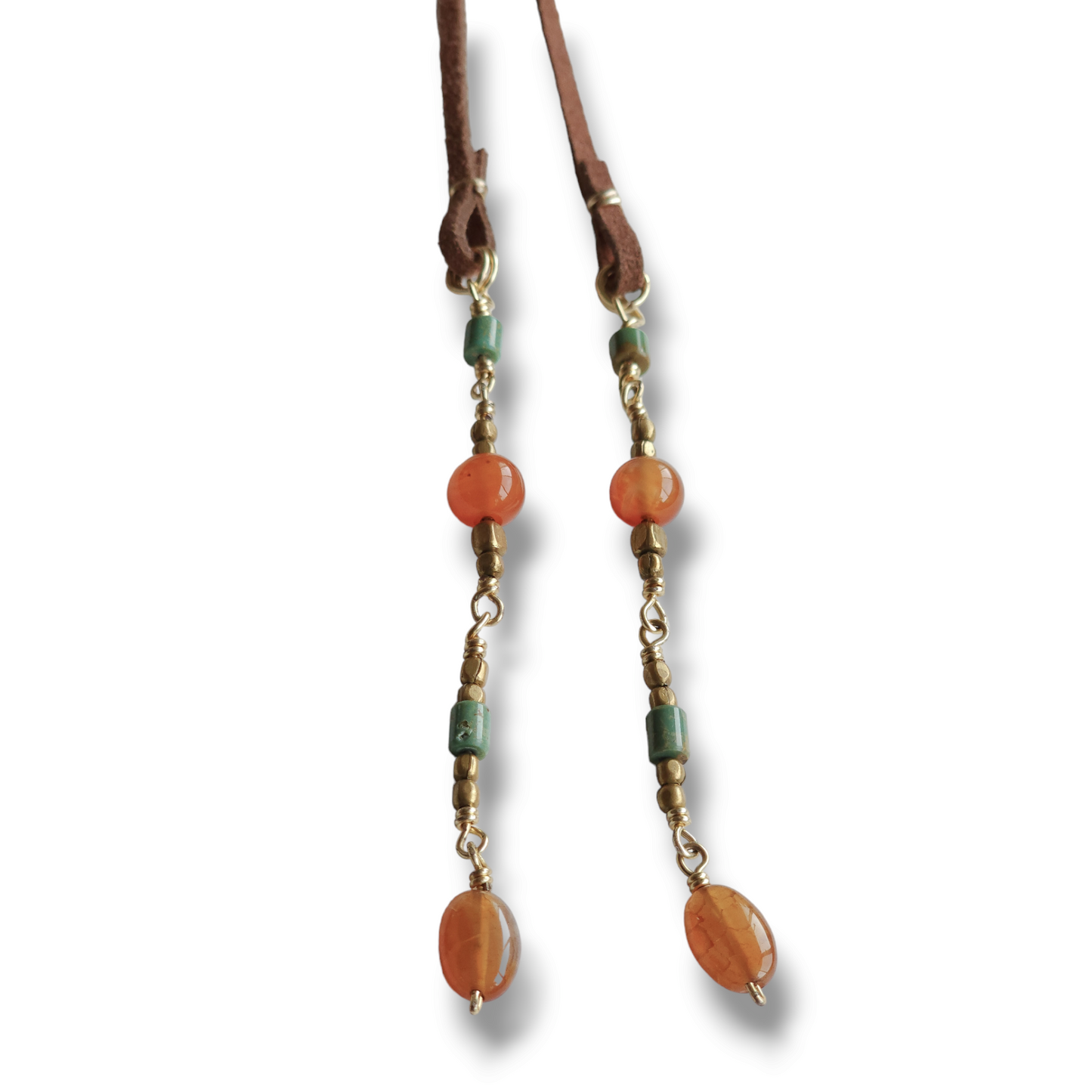Mexican Turquoise Suede Lariat by Jevus Vougler
