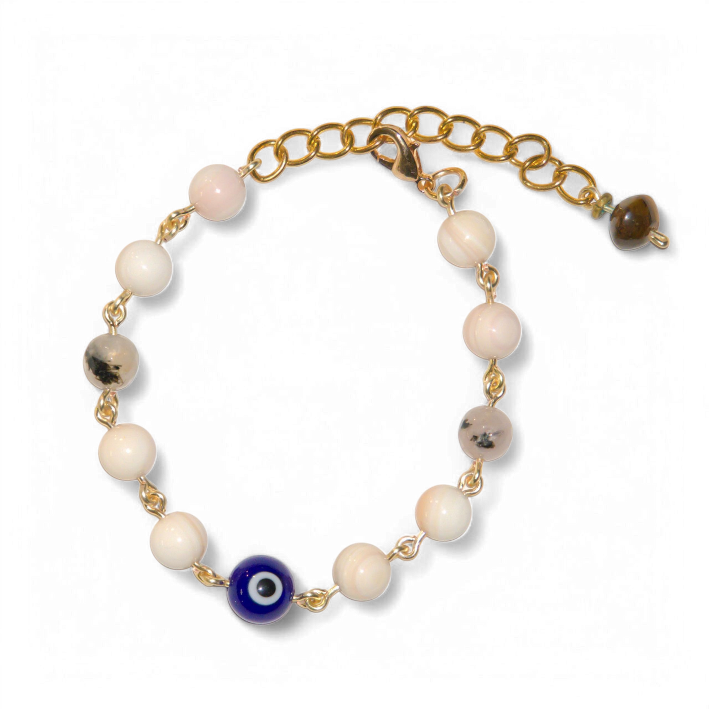 Queen Conch Shell and Quartz Evil Eye Bracelet | Jevus Vougler